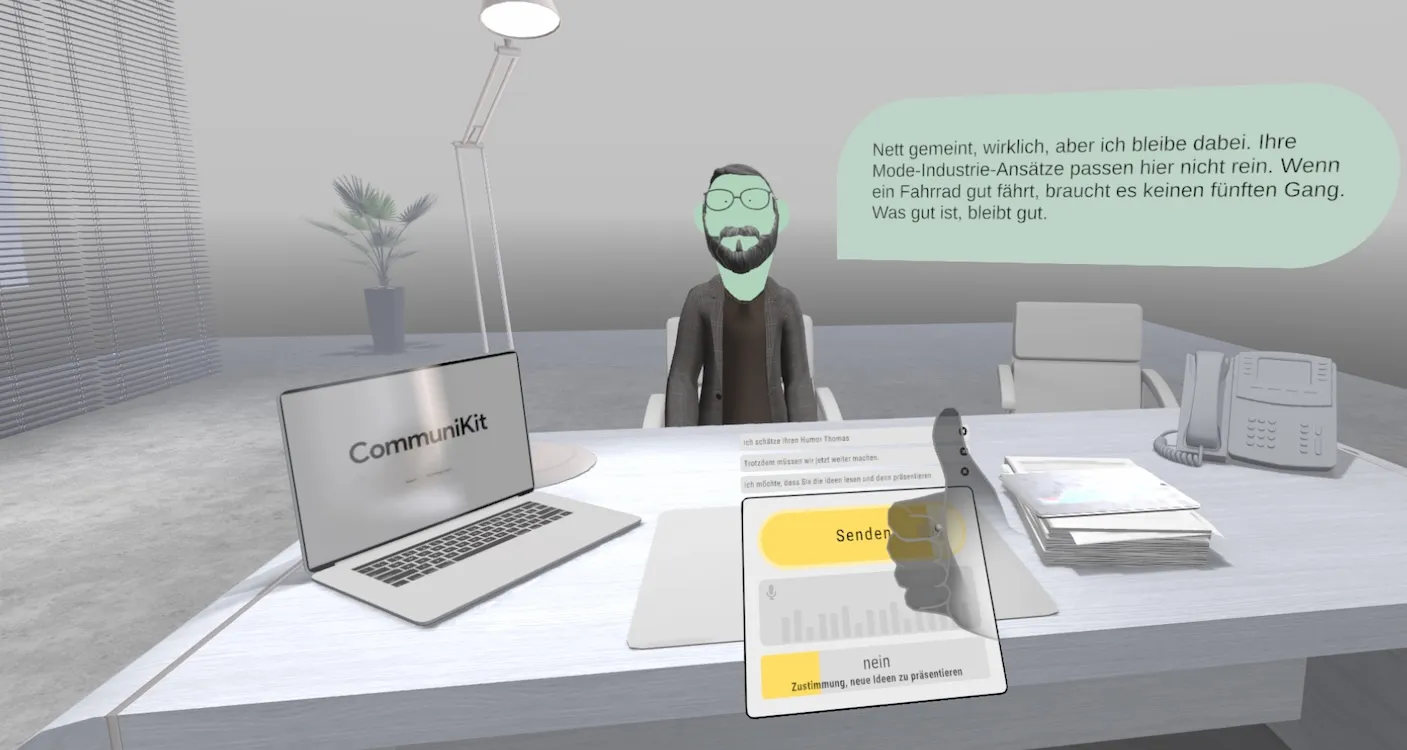 Kommunikationstraining mit VR-Brille und KI